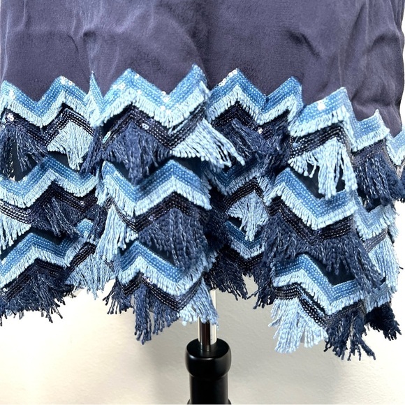 ANTHROPOLOGIE Maeve Festivity Swing Dress Navy Mini Shift Sleeveless Size 6 - Picture 7 of 11